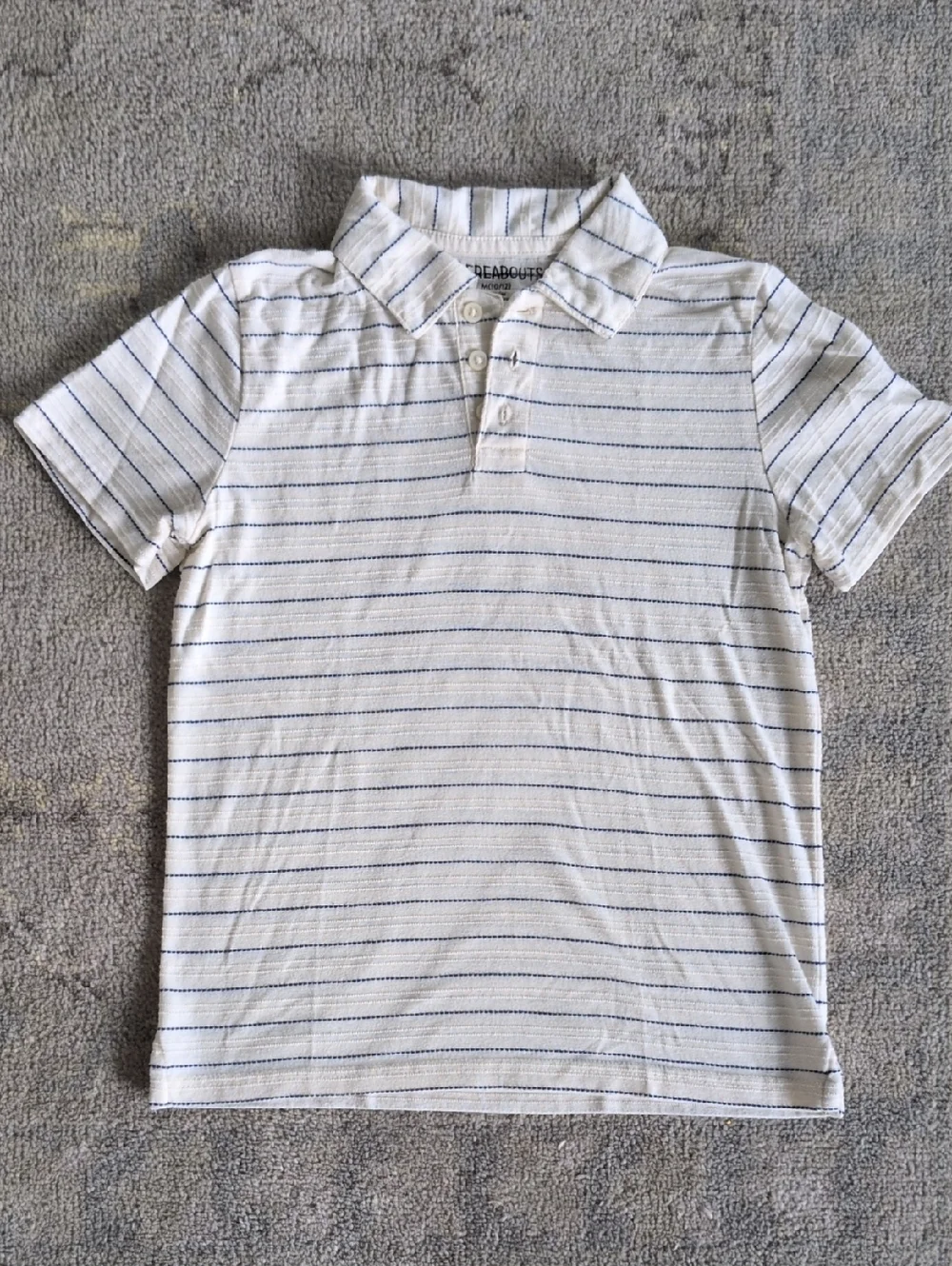Kids Striped Cream & Blue Polo Shirt